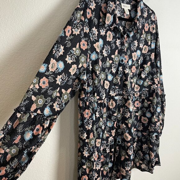 Style&co. Womens Plus 2X Floral Button up Blouse Long Sleeve Shirt Top - Picture 5 of 9